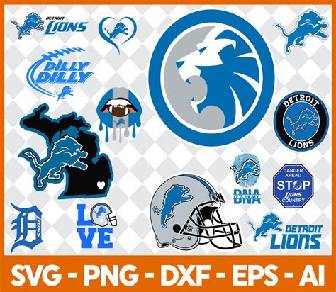 Detroit Lions Svg, Football Team Logo Svg, Football Svg, NCAA Svg, NFL Svg, Bundle Football Logo ...