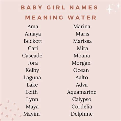 Beautiful Girl Names That Mean Water: 80+ Stunning Ideas - The Mummy Bubble