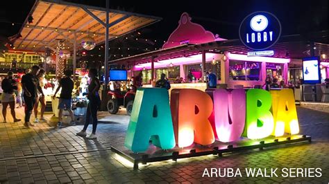 Aruba NIGHTLIFE walking video PALM BEACH - YouTube