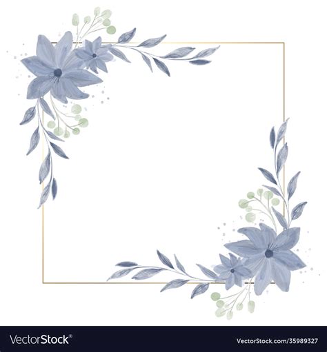 Watercolour painted floral border design Vector Image