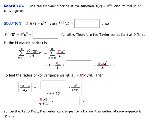 Solved EXAMPLE 1 Find the Maclaurin series of the function | Chegg.com