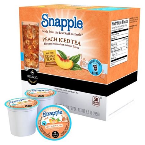 Snapple, Peach Flavored Iced Tea Keurig K-Cup Tea Pods, 16 Ct - Walmart.com