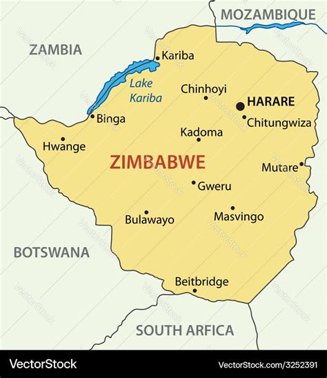 Republic of zimbabwe - map Royalty Free Vector Image