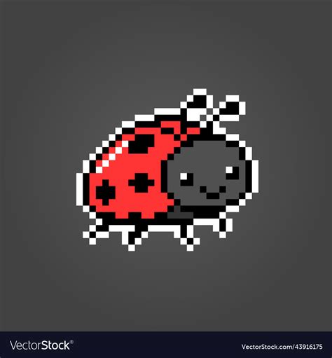 8-bit pixel of ladybug Royalty Free Vector Image