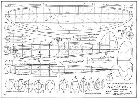 Spitfire Mk XIV 22in Plans Free Download - AeroFred.com - Download and Share Free Model Airplane ...