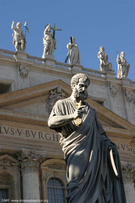 Statue of St. Peter in front of St Peter's Basilica. Paul Benedict, St Peters Basilica, St ...