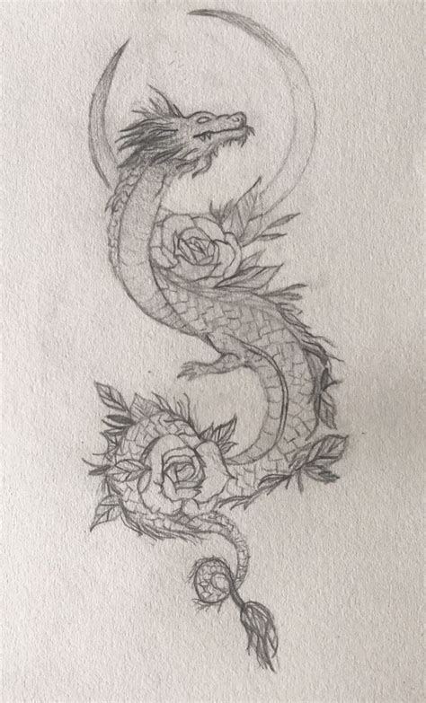 moon dragon drawing | Tatoeage inspiratie, Tatoeage ideeën, Tatoeage