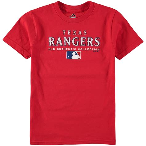 Youth Texas Rangers Red Team Drive On-Field Authentic T-Shirt