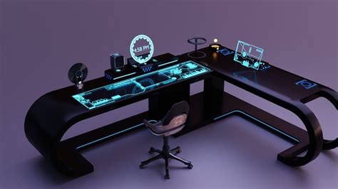 Sci-fi Office Desk Set | FlippedNormals | Sci fi office, Futuristic technology, New technology ...