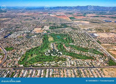 Litchfield Park, Arizona Aerial View Stock Photo - Image of rooftops, growth: 104548826