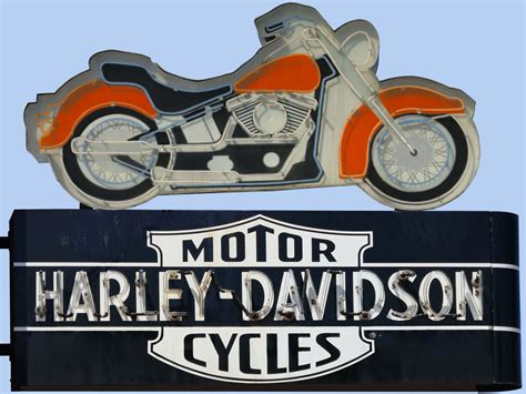 Harley Davidson Vintage Neon Sign Photograph