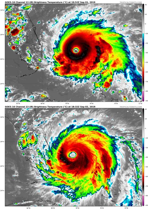 UPDATE: Hurricane Dorian weakens to high-end CAT4, undergoing an Eyewall Replacement Cycle ...