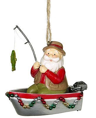 Midwest Santa Fishing Christmas Ornament - Holiday Lane - Macy's ...