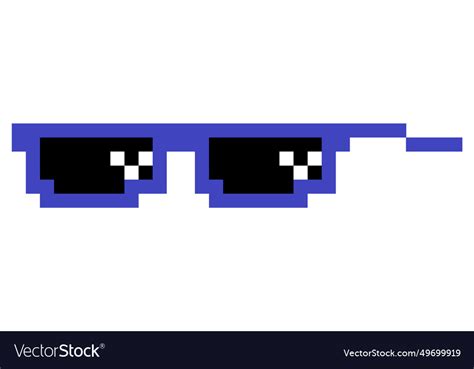 Pixel glasses meme like a boss meme pixelation Vector Image