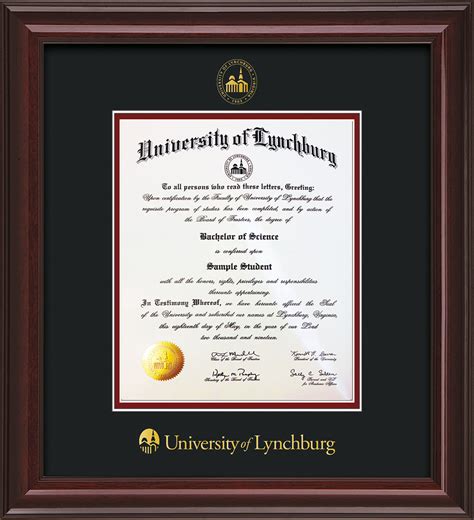 University of Lynchburg Seal Single Opening – Official Diploma Frames