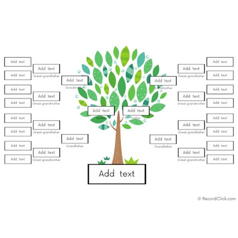 5 Generation Family Tree Template - Instant Download | RecordClick.com