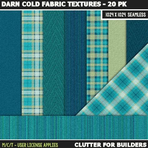 Second Life Marketplace - Clutter - Darn Cold Fabric Textures - 20PK