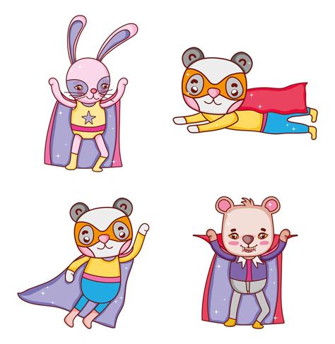 Superhero animals cartoons 641674 Vector Art at Vecteezy