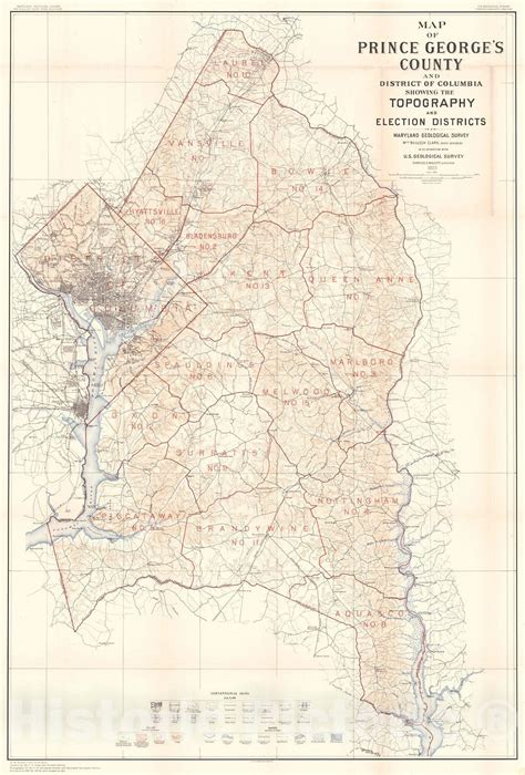 Historic Map : 1903 Map of Prince George's County County and the Distr - Historic Pictoric