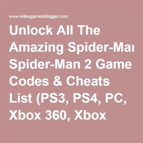 The Amazing Spider Man Video Game Cheats - theever