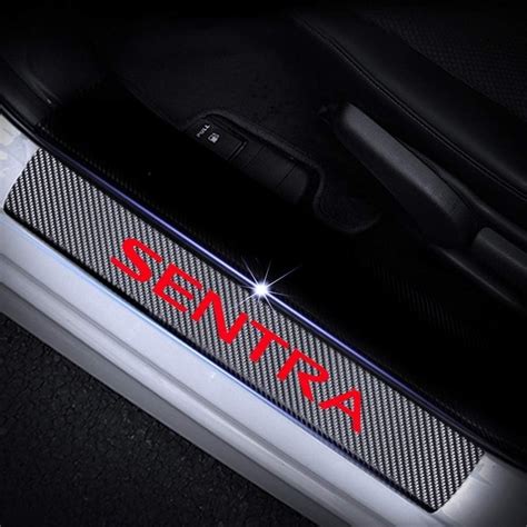 Amazon.com: SENTRA Decal Sticker Carbon Fibre Vinyl Reflective Car Door Sill Decoration Scuff ...