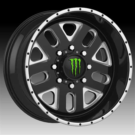 TIS Monster Energy Edition 539BM Black Milled Custom Wheels Rims - Monster Energy / 539BM ...