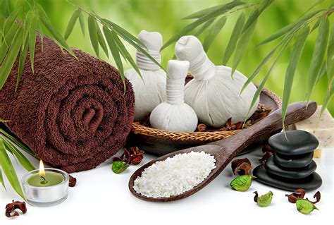 Picture Spa relax towel Salt stone Towel Candles Closeup