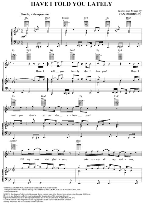 Have I Told You Lately Sheet Music | OnlineSheetMusic.com | Sheet music ...