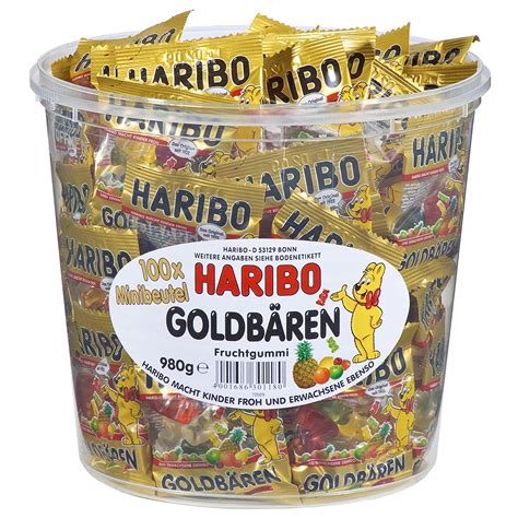 Haribo Mini Goldbaren ( Haribo mini Gold Bears ) , 100x minibags, 980g Tub - Walmart.com