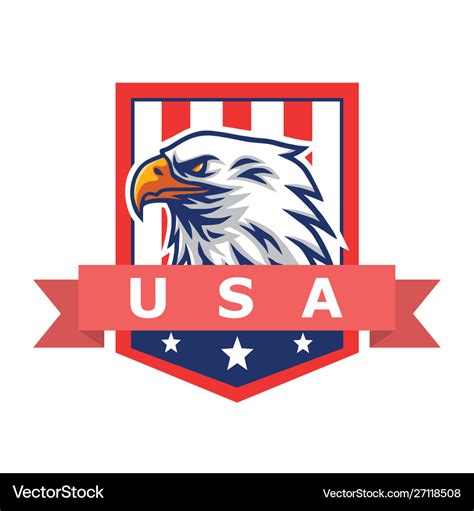 American eagle logo mascot flag background Vector Image