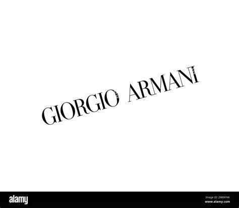 Armani, Rotated Logo, White Background Stock Photo - Alamy