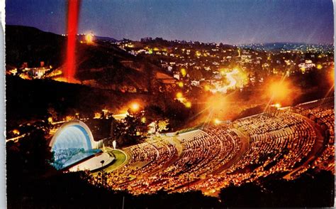 Hollywood Bowl Amphitheatre Hollywood California Night View Chrome Postcard | United States ...