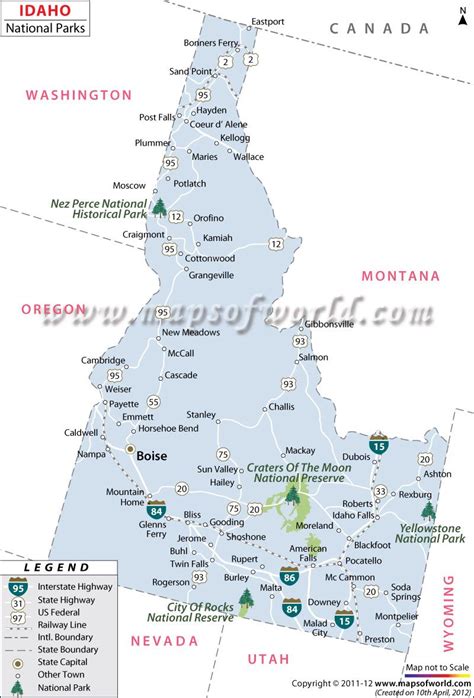 Idaho National Parks Map | National Parks in Idaho | National parks, National parks map, Hiking ...