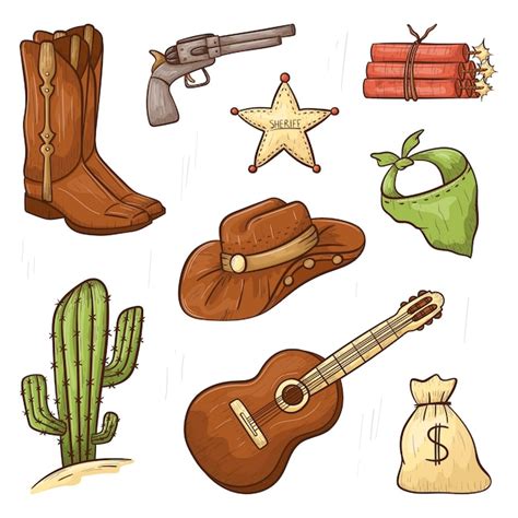 Premium Vector | Set of doodle vector isolated icons in country style ...