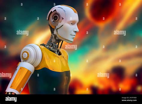 Futuristic humanoid robot, illustration Stock Photo - Alamy