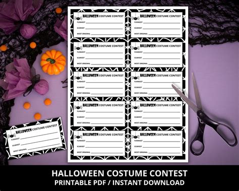 Halloween Costume Contest Ballot Printable - Printable Word Searches