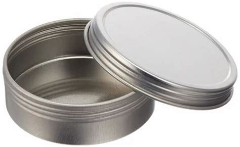 Silver Round Metal Tin Containers, For Food Storage at Rs 20/piece in ...