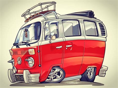 Pin by Rodney Preston on VW BUS | Vw art, Bus art, Cool car drawings