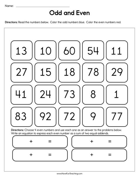 Odd and Even Worksheet | Even and odd, Printable alphabet worksheets ...