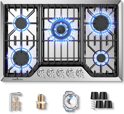 30 Inch Gas Cooktop, Maharlika Gas Stove Top Bulit-in with 5 Burner ...