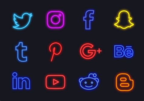 Free Neon Social Media Logos | Social media logos, Social media icons, Social media icons vector