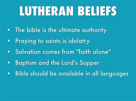 Lutheranism Beliefs