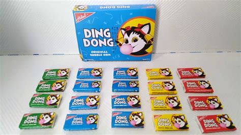 a box of ding dong candy sitting on top of a table