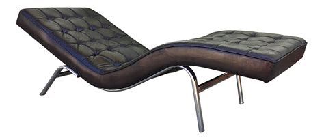 Vintage Black Leather Chaise Lounge Chair | Chairish