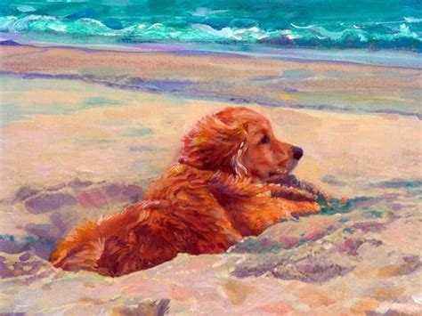 Golden Retriever Original Art / Print by Haiyan Artist Painting | Dog paintings, Golden ...