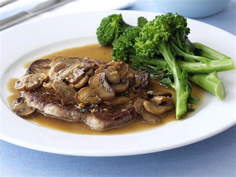 Minute steaks with mushroom sauce and broccolini | Recipe | Mushroom ...