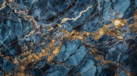 Blue marble stone background with golden veins. Emperador italian ...