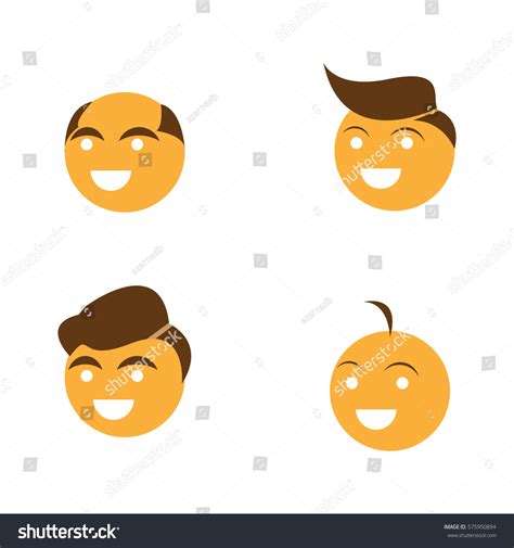 Set Emoji Man Head Hair Style Stock Vector (Royalty Free) 575950894 ...