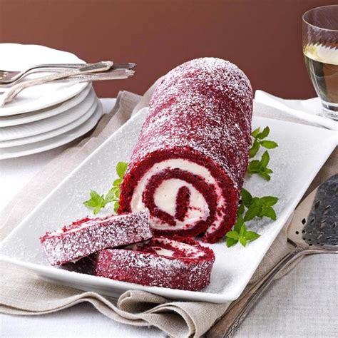 Sugared Red Velvet Cake Roll Recipe | Taste of Home