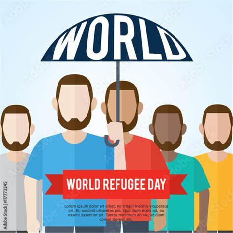 "World refugee day campaign poster. Refugee awareness poster template" Stock image and royalty ...